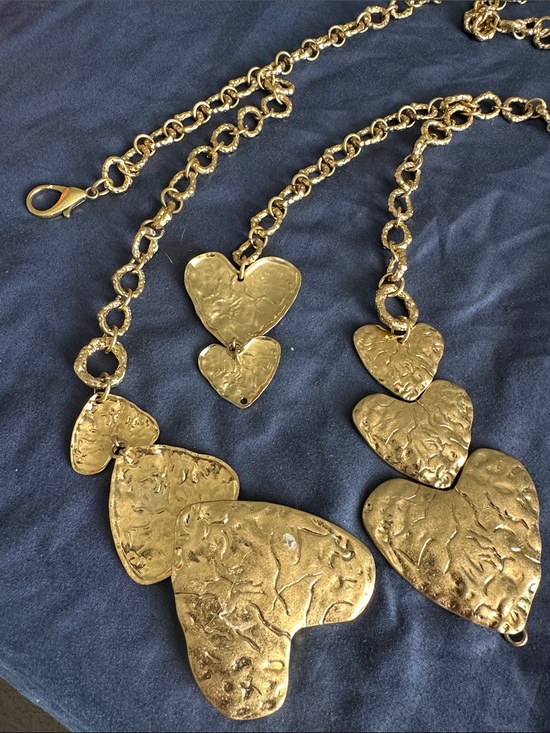 Zara Gold Heart Link Necklace - Women Accessories Belts